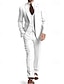 olcso Öltönyök-ezüst világoskék fekete férfi esküvői öltönyök egyszínű 3 részes szabványos egysoros egygombos 2024