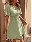 cheap Print Dresses-Women&#039;s Crew Neck Flared Sleeve Midi Dress Short Sleeve Summer Spring