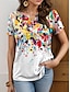 cheap Women&#039;s T-shirts-Women&#039;s T shirt Tee Geometric Daily Vacation Stylish Short Sleeve V Neck White Summer