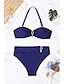 preiswerte Bikini-Sets-Damen Normal Badeanzug Bikinis Bademode 2 teilig Glatt Strandbekleidung Sommer Badeanzüge