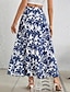 cheap Maxi Skirts-Women&#039;s Skirt A Line Swing Maxi Skirts Print Floral Holiday Vacation Summer Polyester Casual Boho Blue