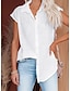ieftine Bluze simple pentru femei-Cămașă Bluză Pentru femei Negru Alb Galben Simplu Buton Stradă Zilnic Modă Guler Cămașă Fit regulat S