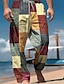 economico Pantaloni casual stampati da uomo-Per uomo Hawaiano A quadri Pantaloni Esterno Per eventi Da mare Comodo Media elasticità