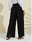 Недорогие женские брюки-Женские черные широкие брюки из искусственного шелка с высокой талией и копчеными брюками