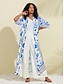 cheap Women&#039;s Kimono-Satin Stripe Floral Casual Kimono