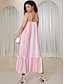Χαμηλού Κόστους Print Φορέματα-Γυναικεία Γεωμετρικό Τιράντες Μακρύ φόρεμα Αμάνικο Καλοκαίρι