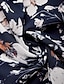 abordables Robes à motifs-Femme Mousseline de soie Robe Trapèze Floral Ourlet à volants Col V Manches Evasées Robe Maxi Elégant mode Rendez-vous Manche Courte Eté Printemps