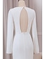 cheap Wedding Dresses-Hall Simple Wedding Dresses Sheath / Column V Neck Long Sleeve Court Train Stretch Fabric Bridal Gowns With Ruched Split Front 2024