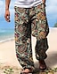 billige Bukser med påtryk til mænd-mænds hawaiianske bukser bukser udendørs ferie ferie afslappet pasform mikroelastisk
