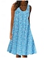 cheap Print Dresses-Women&#039;s Sundress Tank Dress Floral Print U Neck Midi Dress Daily Vacation Sleeveless Summer