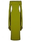 halpa Iltapuvut-tuppi iltapuku vihreä tyylikäs mekko juhlallinen häävieras lattian pituus pitkähihainen yksi olkaviitta stretch kreppi rypytetty 2024