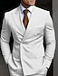 olcso Öltönyök-Fekete Fehér Sárga Férfi Esküvő ruhák Egyszínű 2 részes készlet Üzlet Előírásos Munkaruha Szabott Duplasoros hat gomb 2024