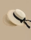abordables Sombreros bucket de mujer-Mujer Sombrero Sombrero para el sol Portátil Protección Solar Exterior Playa Viaje Lazo Color puro