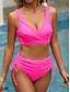preiswerte Einteilige Badeanzüge-Damen Badeanzug Ein Stück Bademode Rückenfrei Halfter Farbverlauf V Ausschnitt Tropisch Strandbekleidung Badeanzüge