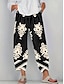 cheap Women&#039;s Pants-Women&#039;s Slacks Normal Polyester Tropical Black Fashion High Waist Full Length Street Casual Summer Spring