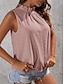 ieftine Bluze simple pentru femei-Rezervor Pentru femei Negru Roz Îmbujorat Trifoi Simplu Eliminat Stradă Zilnic Modă Rotund Fit regulat S