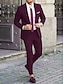 olcso Öltönyök-fekete kék elefántcsont férfi esküvői öltönyök üzleti munkaruha ruha öltöny egyszínű 2 részes testre szabott egymellű egygombos 2024