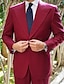 cheap Suits-White Yellow Burgundy Men&#039;s Wedding Suits Solid Colored 2 Piece Fashion Business Tailored Fit Single Breasted One-button 2024