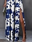 cheap Print Dresses-Women&#039;s Casual Dress A Line Dress Floral Split Print One Shoulder Long Dress Maxi Dress Date Vacation Sleeveless Summer Spring