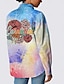 cheap Women&#039;s Blouses &amp; Shirts-Women&#039;s Shirt Floral Letter Daily Rainbow Long Sleeve Stylish Shirt Collar Summer Mother&#039;s Day