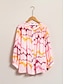 cheap Shirts,Tops &amp; Blouses-Chiffon Striped Plaid Print Batwing Shirt
