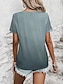 Χαμηλού Κόστους Γυναικεία T-Shirts-Γυναικεία Μπλουζάκι Ζώο Καθημερινά Σαββατοκύριακο Στάμπα Θαλασσί Κοντομάνικο Μοντέρνα Στρογγυλή Λαιμόκοψη 3D cat Καλοκαίρι