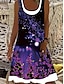 cheap Plus Size Dresses-Women&#039;s Plus Size Curve Tank Dress Floral Midi Dress Sleeveless Basic Knit U Neck Fashion Vacation Black Purple Summer XL 2XL 3XL 4XL 5XL