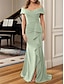 cheap Wedding Guest Dresses-A-Line Mermaid / Trumpet Wedding Guest Dresses Elegant Dress Performance Wedding Floor Length Sleeveless Cowl Neck Italy Satin Backless with Buttons 2024