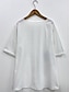 economico T-Shirt da donna-Per donna Plus Size maglietta Fiore decorativo Bianco Manica corta Informale Girocollo Per tutte le stagioni