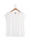 billiga T-shirts för damer-Dam T-shirt Slät Spets Lappverk Dagligen Stylish Grundläggande Kortärmad Rund hals Vit Sommar