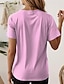 cheap Women&#039;s T-shirts-Women&#039;s T shirt Tee Animal Cat Dog Daily Stylish Short Sleeve Crew Neck Pink Summer