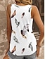 cheap Women&#039;s T-shirts-Women&#039;s Tank Top Print Vacation Vintage Boho Sleeveless V Neck White Summer