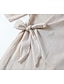 رخيصةأون فساتين تصميم من القطن والكتان-نسائي فستان أبيض شيرت دريس فستان من القطن والكتان فستان قصير مكشكش أساسي مناسب للبس اليومي V رقبة نصف كم الصيف الربيع أصفر وردي بلاشيهغ سهل