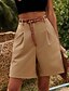 Χαμηλού Κόστους Σορτς βερμούδα-Γυναικεία Σορτσάκια Καθημερινά σύντομο Σκέτο Πλαϊνές τσέπες Ικανότητα να αναπνέει Άνετο Μικροελαστικό Σαββατοκύριακο Λευκό Ανθισμένο Ροζ Καμηλό Πράσινο του τριφυλλιού Καλοκαίρι Κανονικό