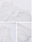 baratos vestidos lisos-Mulheres Vestido branco Minivestido Cordões Ilhó Encontro Férias Roupa de rua Básico Colarinho Chinês Sem Manga Branco Cor