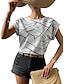 cheap Women&#039;s T-shirts-Women&#039;s T shirt Tee Geometric Print Daily Weekend Fashion Short Sleeve Round Neck Black Summer