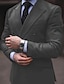 billige Dresser-blå bryllupsdresser for menn ensfargede 2-delers forretningsarbeidsklær slim fit doble klosser med seks knapper 2024