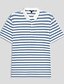 cheap Classic Polo-Men&#039;s Shirt Striped Horizontal Stripes Casual Cable Knit Polo Short Sleeve Outdoor Causal Casual Summer Print Turndown Black Blue Micro-elastic 48% cotton, 48% polyester, 4% spandex