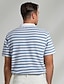 cheap Classic Polo-Men&#039;s Shirt Striped Horizontal Stripes Casual Cable Knit Polo Short Sleeve Outdoor Causal Casual Summer Print Turndown Black Blue Micro-elastic 48% cotton, 48% polyester, 4% spandex