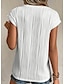 olcso Női pólók-Női Tunika Sima Csipke Napi Vakáció Divat Rövid ujjú Terített nyak Fehér Nyár