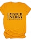 preiswerte T-Shirts für Damen-Damen T Shirt Buchstabe Bedruckt Täglich Wochenende Modisch Kurzarm Rundhalsausschnitt Gelb Sommer