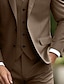 billige Dresser-oliven balldresser for menn bryllupsdresser ensfargede 3 deler daglig slim fit enkeltspent to-knapper 2024