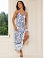 cheap Print Dresses-Women&#039;s Graphic Print Strap Long Dress Maxi Dress Sleeveless Summer