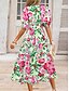 ieftine Rochii casual florale-Pentru femei Rochii Midi Rochie casual Rochie leagăn Rochie A line Rochie de vară Stilat Casual Vacanță Zilnic Dată Fit regulat Floral Manșon scurt În V Albastru piscină Trifoi Vară
