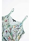 Χαμηλού Κόστους Print Φορέματα-Γυναικεία Καθημερινό φόρεμα Σλιπ Φόρεμα Φλοράλ Φύλλο Στάμπα Τιράντες Μίνι φόρεμα Διακοπές Αμάνικο Καλοκαίρι