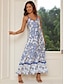 cheap Print Dresses-Women&#039;s Graphic Print Strap Long Dress Maxi Dress Sleeveless Summer