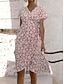 cheap Print Dresses-Women&#039;s Casual Dress Wrap Dress A Line Dress Floral Daisy Print V Neck Mini Dress Stylish Casual Daily Vacation Short Sleeve Summer