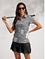 billiga Designerkollektion-Dam Vandringspolotröja Matchande polo Ljusgrå Grå Kortärmad Solskydd Överdelar Golfkläder för damer Kläder Outfits Bär kläder