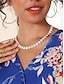 お買い得  女性用アクセサリー-女性用 チェーンネックレス ネックレス ホワイト シェル ボヘミア ファッション エスニック ラブハート