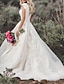 cheap Wedding Dresses-Hall Formal Wedding Dresses Ball Gown V Neck Short Sleeve Cathedral Train Chiffon Bridal Gowns With Appliques 2024